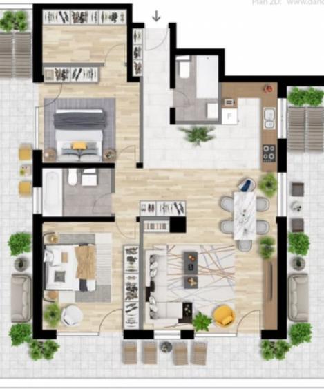 Apartament cu 3 camere decomandat în Între Lacuri