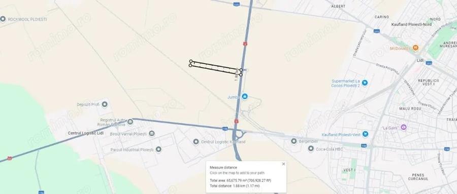 Teren de 65000 mp, în Vest