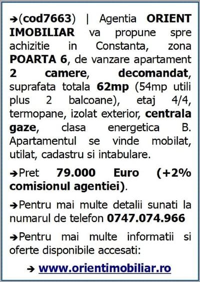 Apartament cu 2 camere decomandat în Km 4-5