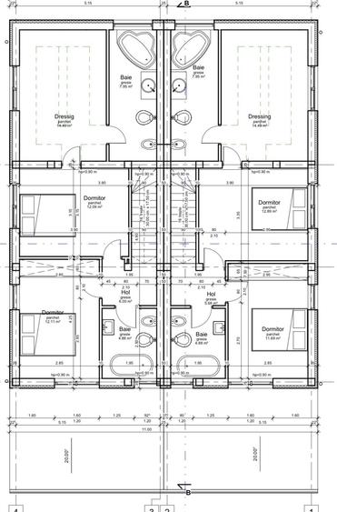 Duplex cu 4 camere cu Canalizare în Bazoșu Nou