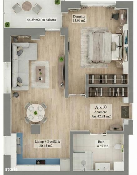 Apartament cu 2 camere în Central