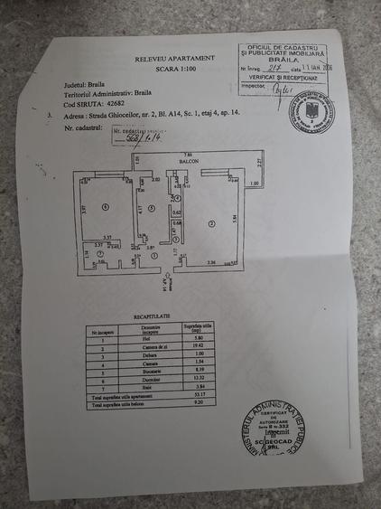 Apartament cu 2 camere decomandat în Central
