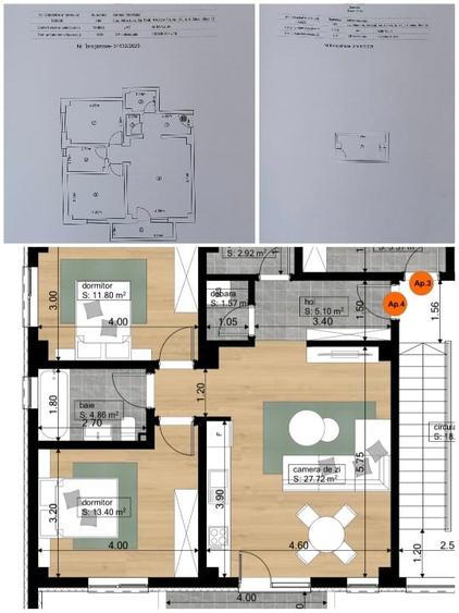 Apartament cu 3 camere decomandat, mobilat în Ampoi 3