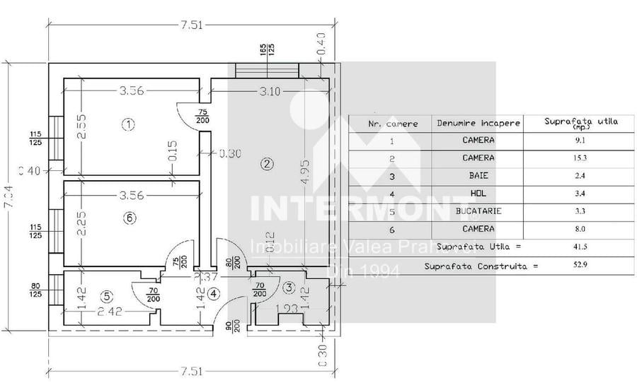 Apartament cu 3 camere în Central
