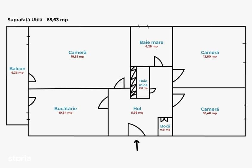 Apartament cu 3 camere decomandat în Mazepa 2
