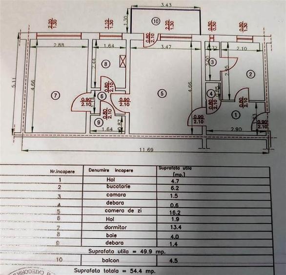Apartament cu 2 camere semidecomandat în Nord