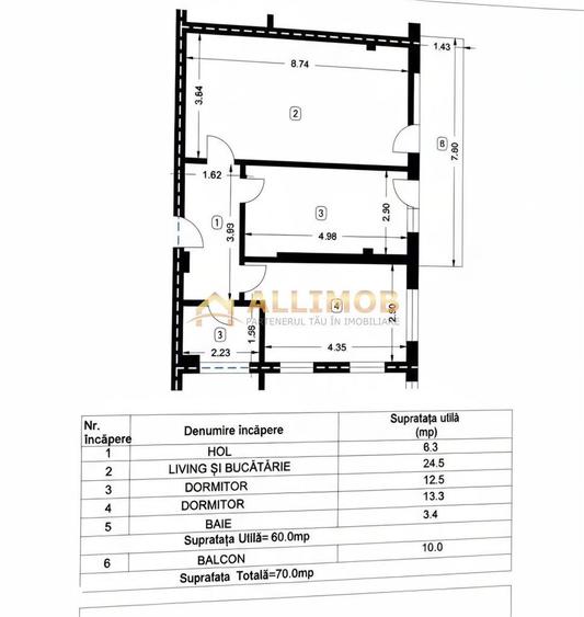 Apartament 3 camere de vanzare , bloc nou 2023 parter inalt, balcon 10 - 7