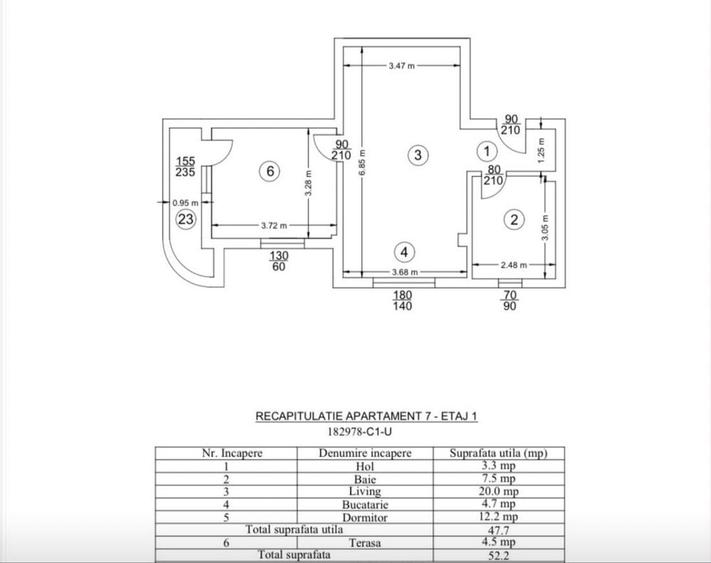 Apartament cu 2 camere în Bucium