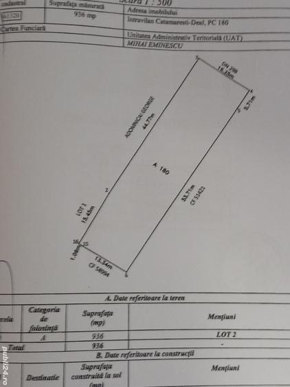 Teren de 936 mp, în Exterior Vest