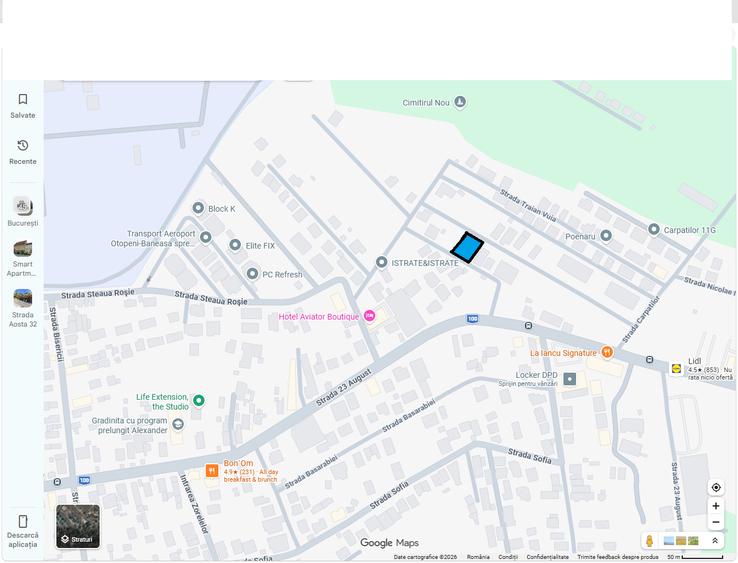 Teren Construcții intravilan de 928 mp, în Central