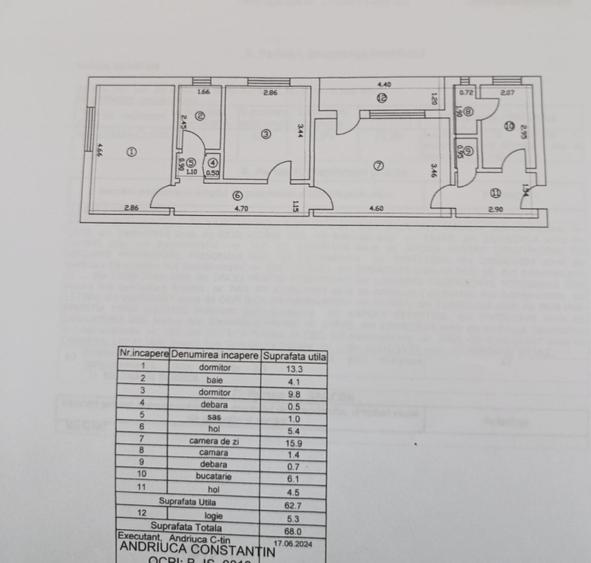 Apartament cu 3 camere semidecomandat în Tătărași