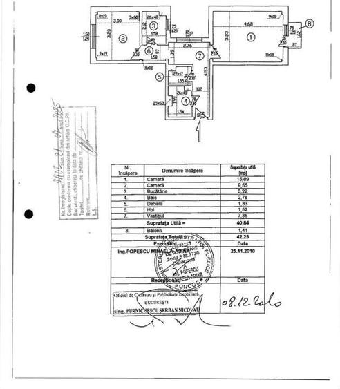 Apartament cu 2 camere, mobilat în Giurgiului