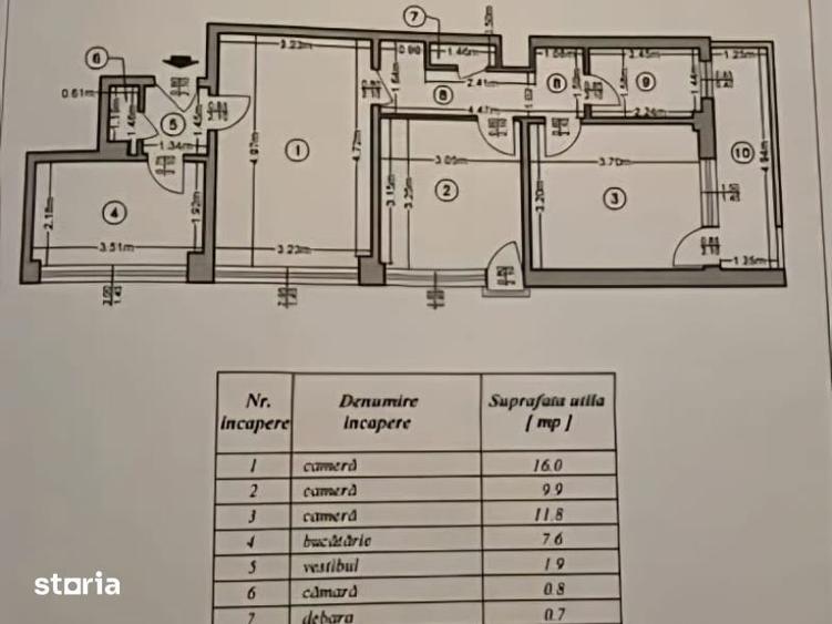 Apartament cu 3 camere decomandat, mobilat în Obor