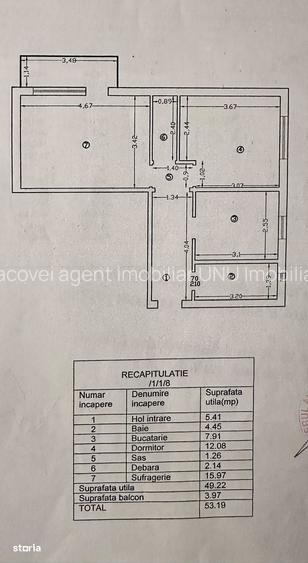 Etaj 1 Ap 2 Camere Decomandat 54mp Mobilat zona Nicolina