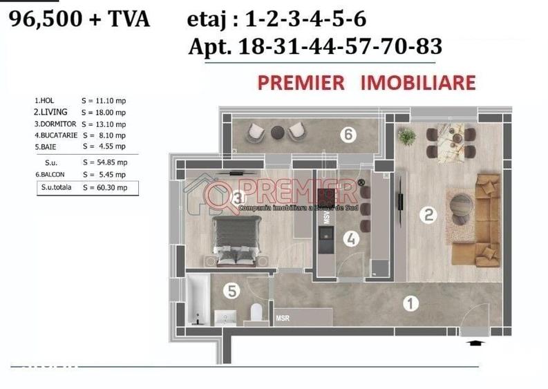 Apartament cu 2 camere în Central — fotografia 1