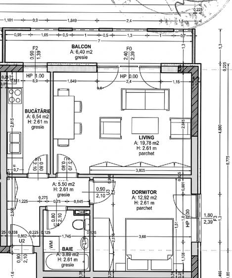 Apartament cu 2 camere decomandat, mobilat în Lazaret