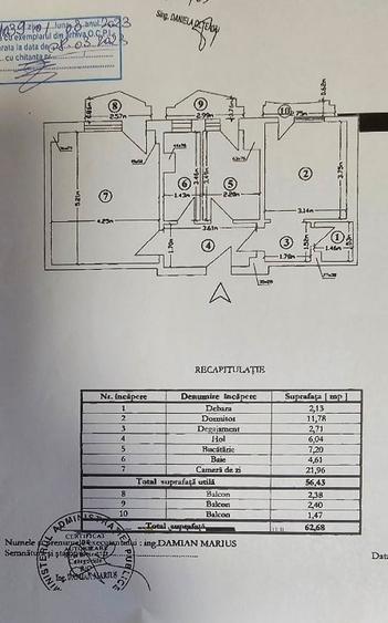 Apartament cu 2 camere decomandat, mobilat în Unirii