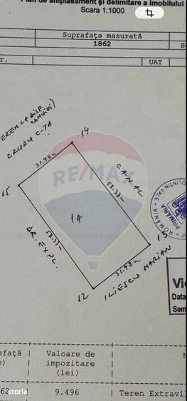 Teren de 1862 mp, în Central