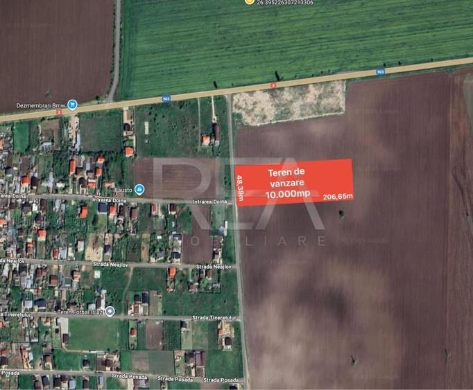 Teren Construcții extravilan de 9800 mp, în Brănești