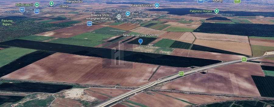 Teren agricol extravilan de 5500 mp, în Moara Vlăsiei