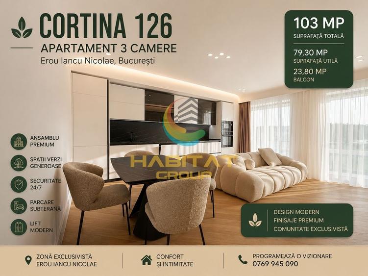Apartament cu 3 camere decomandat, mobilat în Pipera