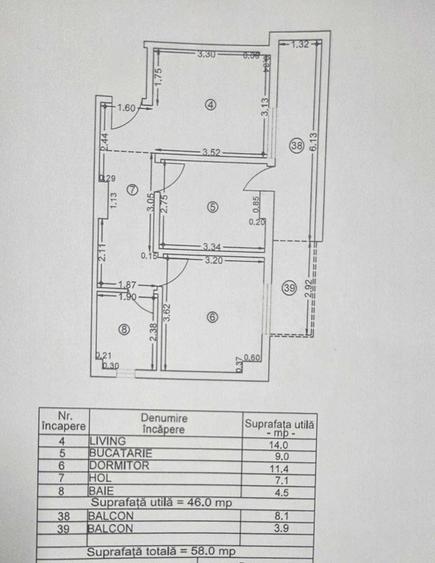 Apartament cu 2 camere decomandat în C5