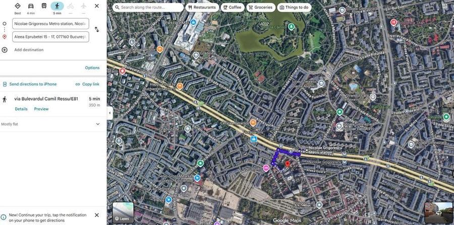 Apartament 2 Camere, complet utilat si dotat, parcare subterana, etaj 1, gaze, 5 minute metrou Nicolae Grigorescu , 8 min parc Titan, IOR, A I Cuza - 8