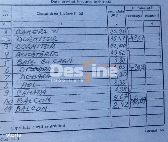 Apartament cu 3 camere decomandat, mobilat în Traian