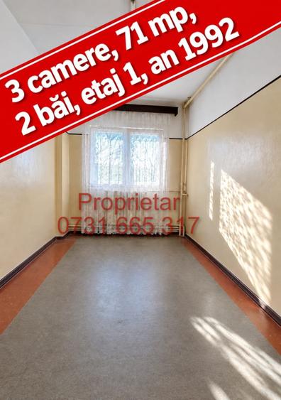 Apartament cu 3 camere semidecomandat în Tei