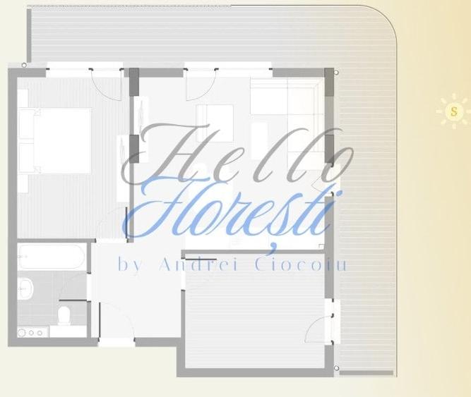 Apartament cu 2 camere semidecomandat în Florești