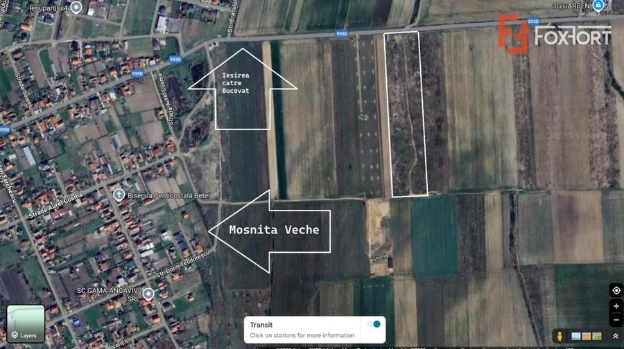 Teren Construcții extravilan de 15100 mp, în Moșnița Veche