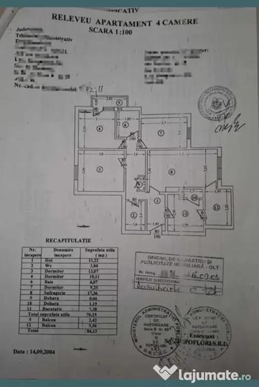 Apartament cu 4 camere decomandat în Central