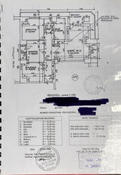 Apartament cu 3 camere decomandat în Calea București
