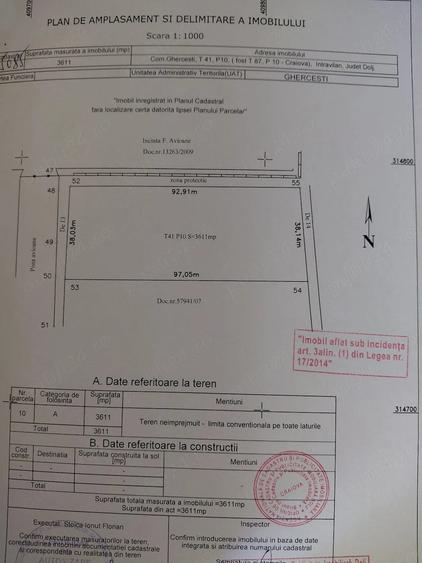 Teren de 3611 mp, în Ghercești