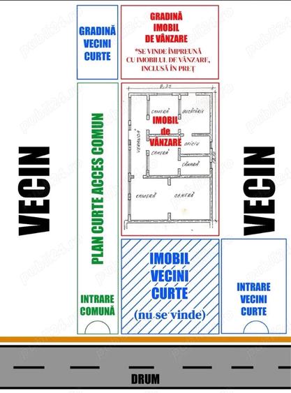 Casă cu 2 camere cu Teren 440 Mp în Central
