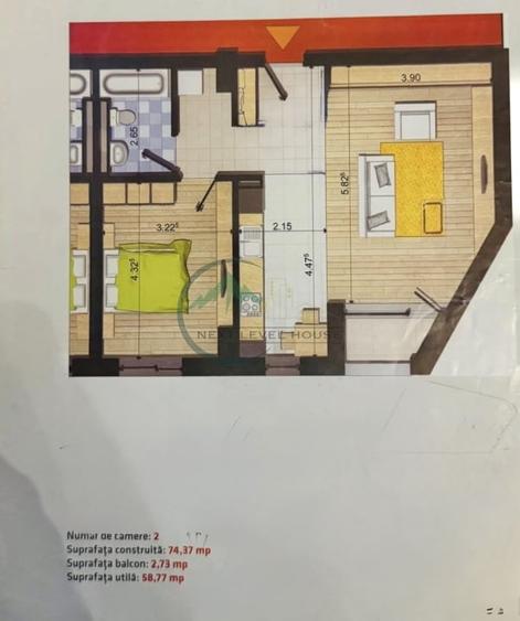 Apartament cu 2 camere decomandat, mobilat în Răcădău