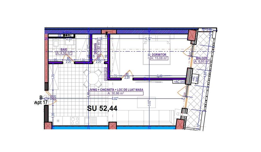 Apartament cu 2 camere semidecomandat în Circumvalațiunii
