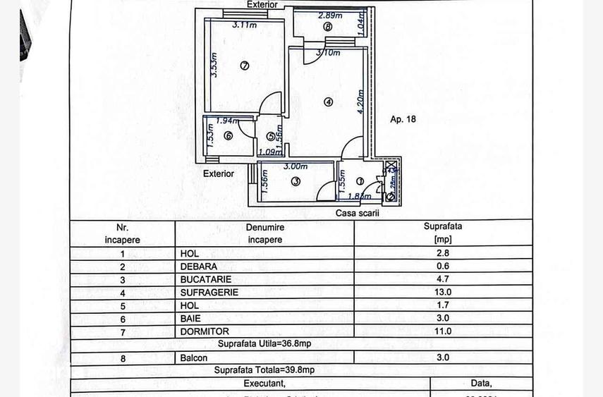 Apartament cu 2 camere în Șerbănești