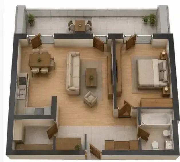 Apartament 2 camere sut 76,18mp,Bloc boutique,Metrou Pipera,Comision 0% - 6