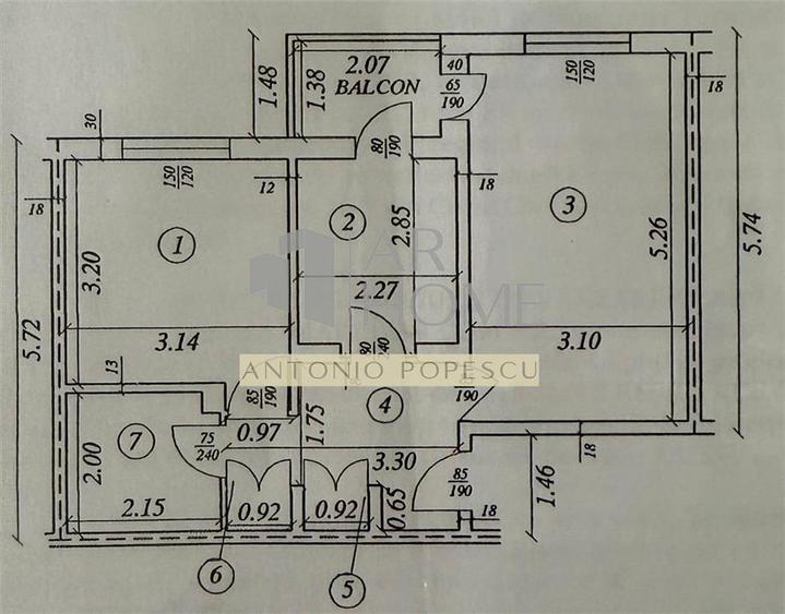 Apartament cu 2 camere decomandat, mobilat în Cantacuzino