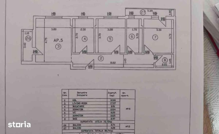 Apartament cu 3 camere în Dobroești