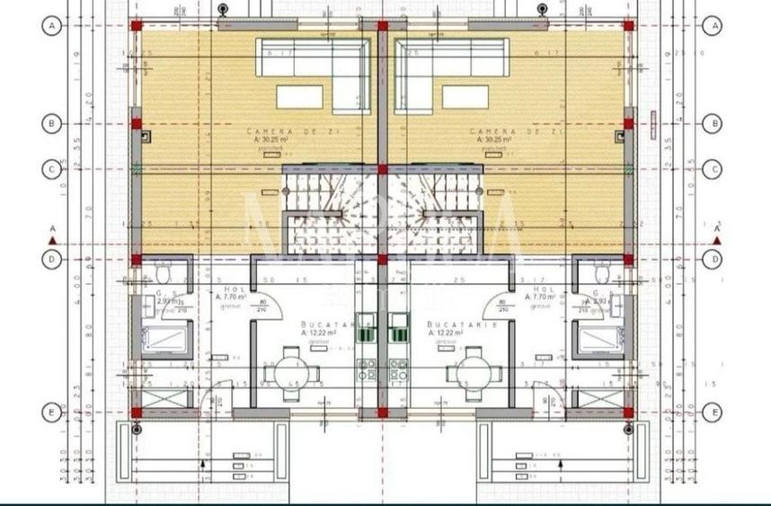 Duplex cu 4 camere cu Canalizare în Tăuți