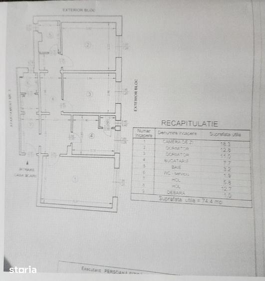 Apartament cu 3 camere decomandat în Cornișa