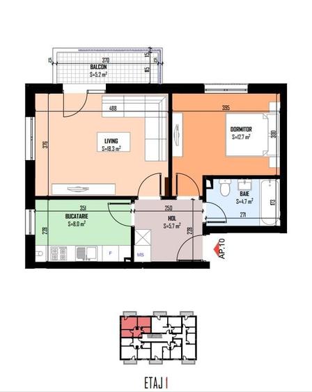 Apartament cu 2 camere în Central
