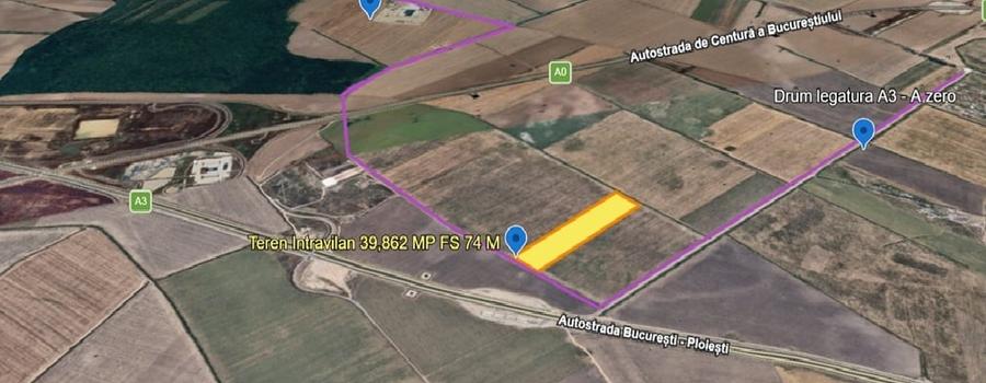 Teren agricol intravilan de 39862 mp, în Ștefăneștii de Jos