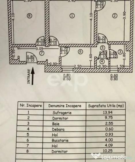 Apartament 3 camere transformat in 2 | Etaj intermediar - 2