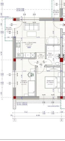Apartament cu 3 camere decomandat în Florești