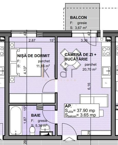 Apartament cu 2 camere semidecomandat în Apahida