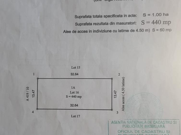 Teren Construcții intravilan de 440 mp, în Agigea