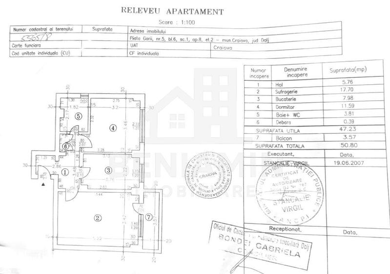 Apartament cu 2 camere decomandat în Gării